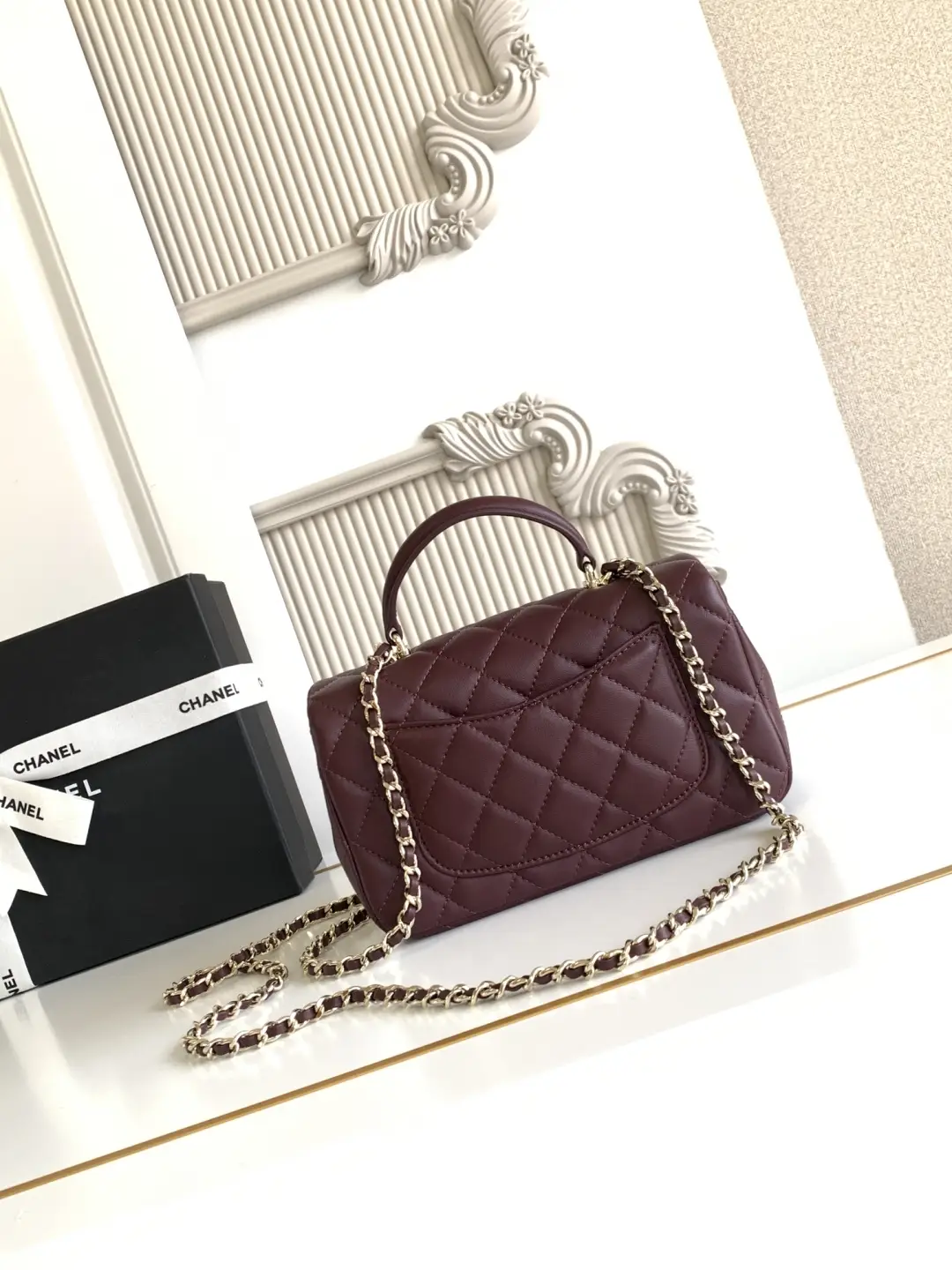 Chanel Mini CF Handle Bag AS2431 Burgundy