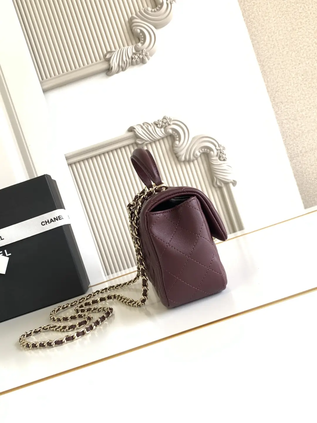 Chanel Mini CF Handle Bag AS2431 Burgundy