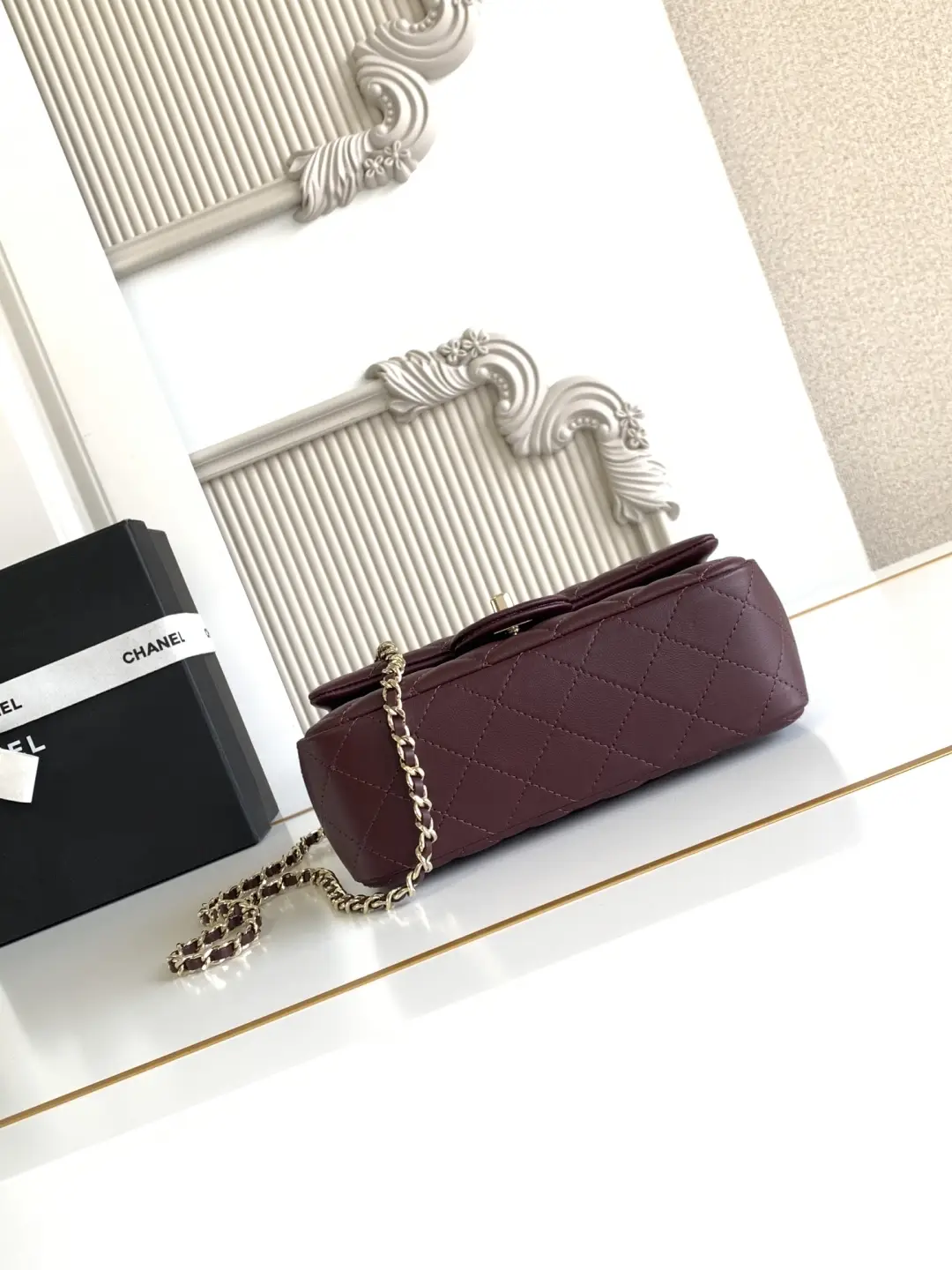 Chanel Mini CF Handle Bag AS2431 Burgundy
