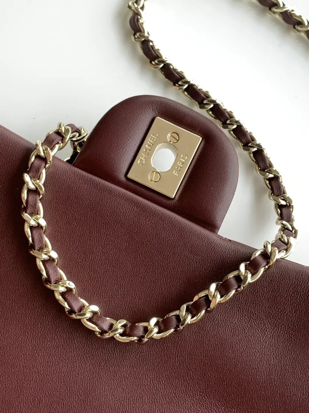 Chanel Mini CF Handle Bag AS2431 Burgundy