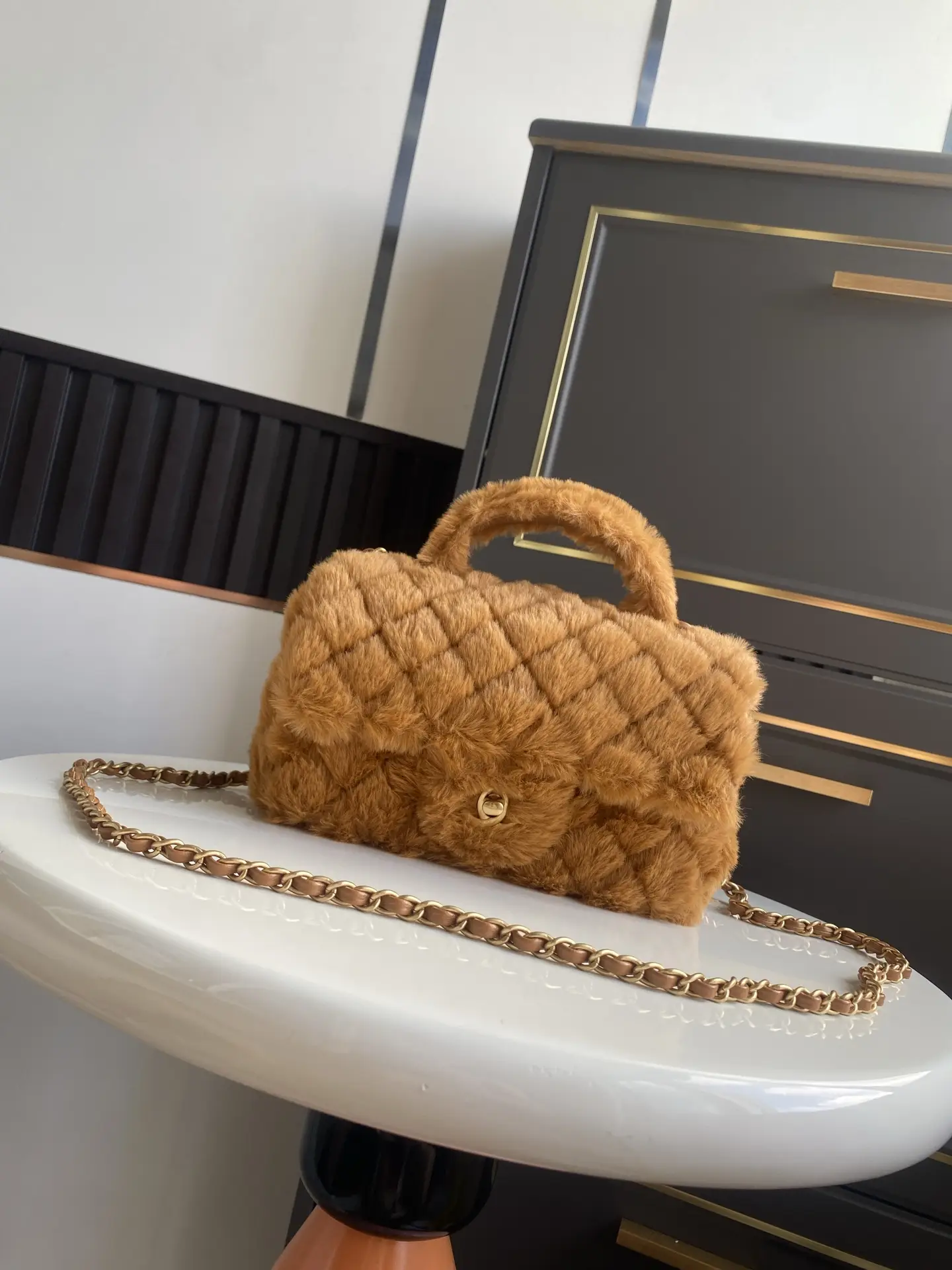 Chanel Mini CF Handle Bag AS2431 Caramel