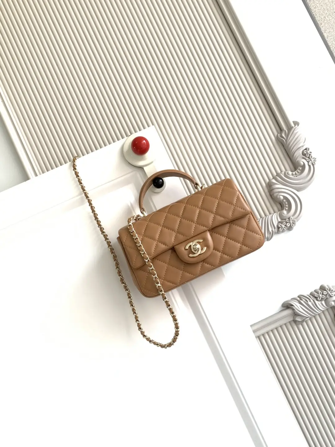 Chanel Mini CF Handle Bag AS2431 Caramel