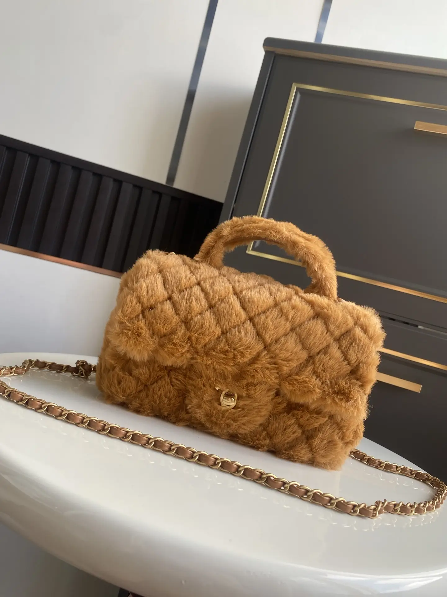 Chanel Mini CF Handle Bag AS2431 Caramel