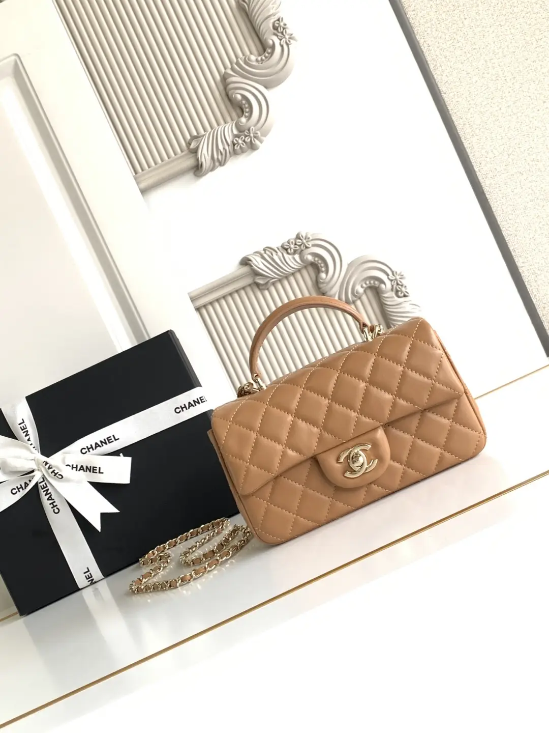 Chanel Mini CF Handle Bag AS2431 Caramel