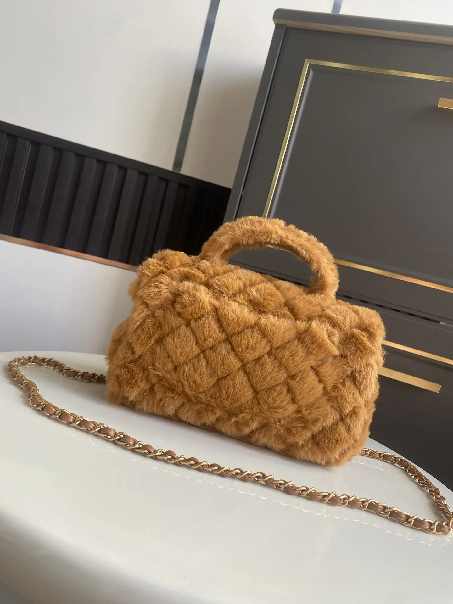 Chanel Mini CF Handle Bag AS2431 Caramel