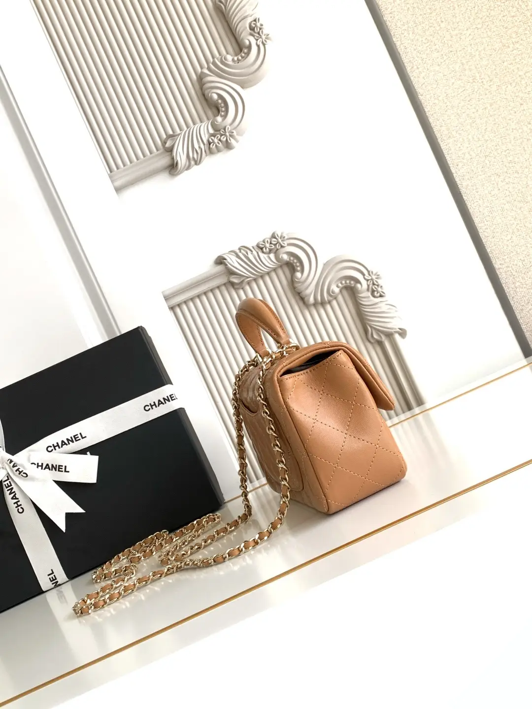 Chanel Mini CF Handle Bag AS2431 Caramel