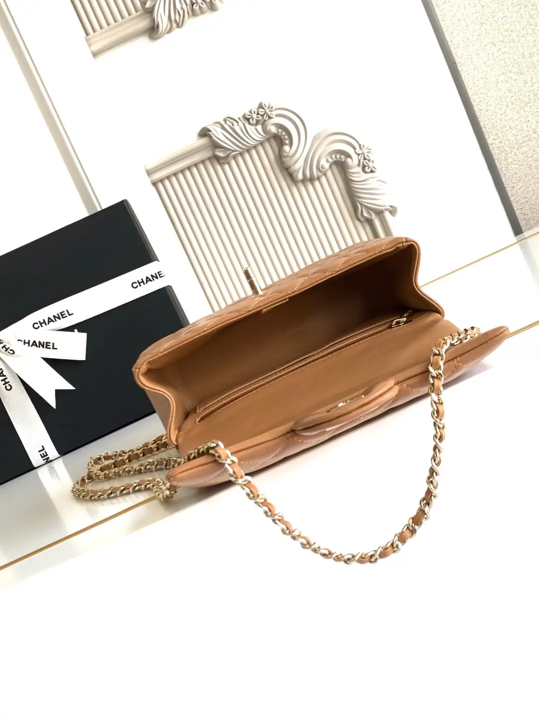 Chanel Mini CF Handle Bag AS2431 Caramel