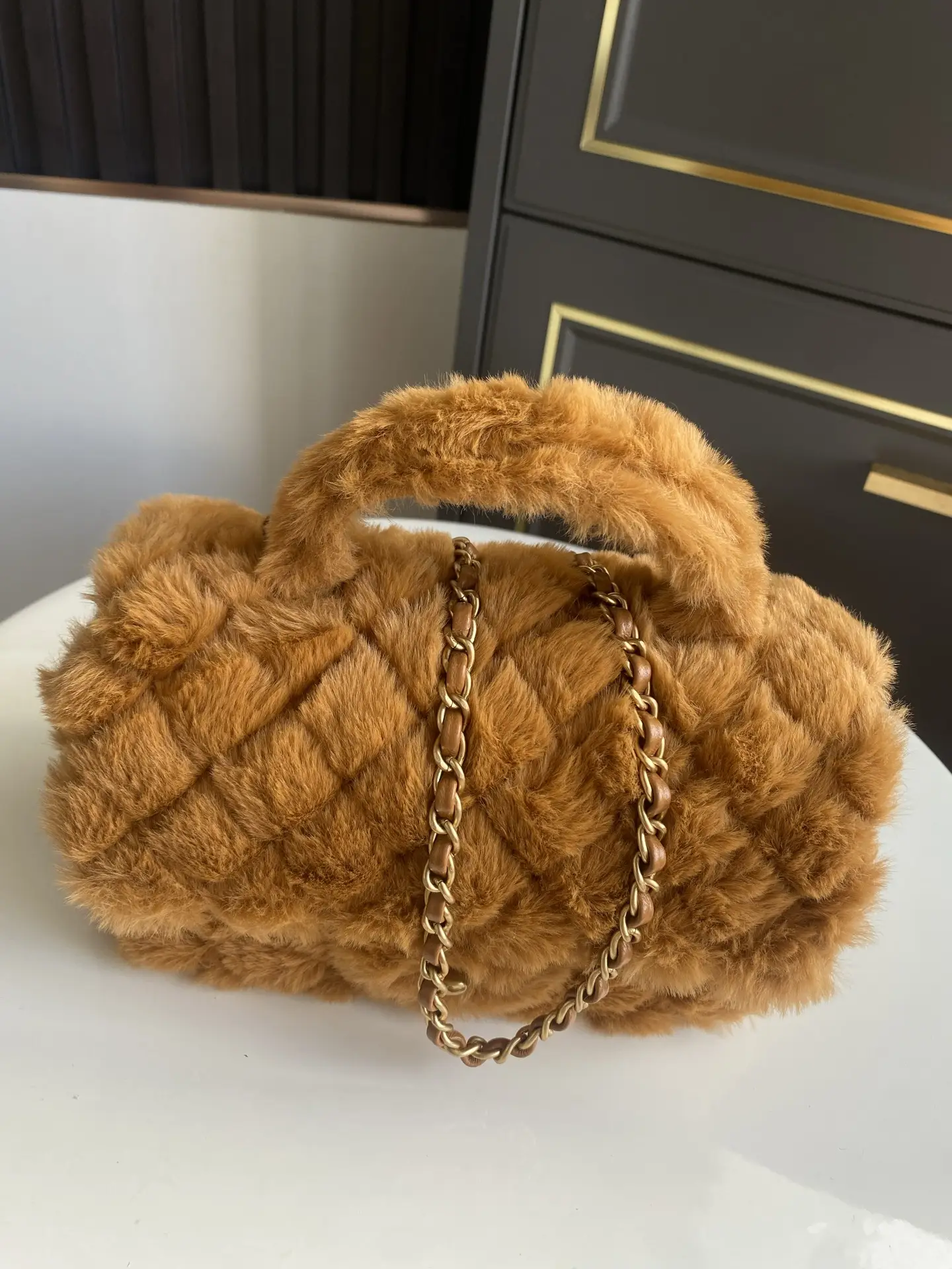 Chanel Mini CF Handle Bag AS2431 Caramel