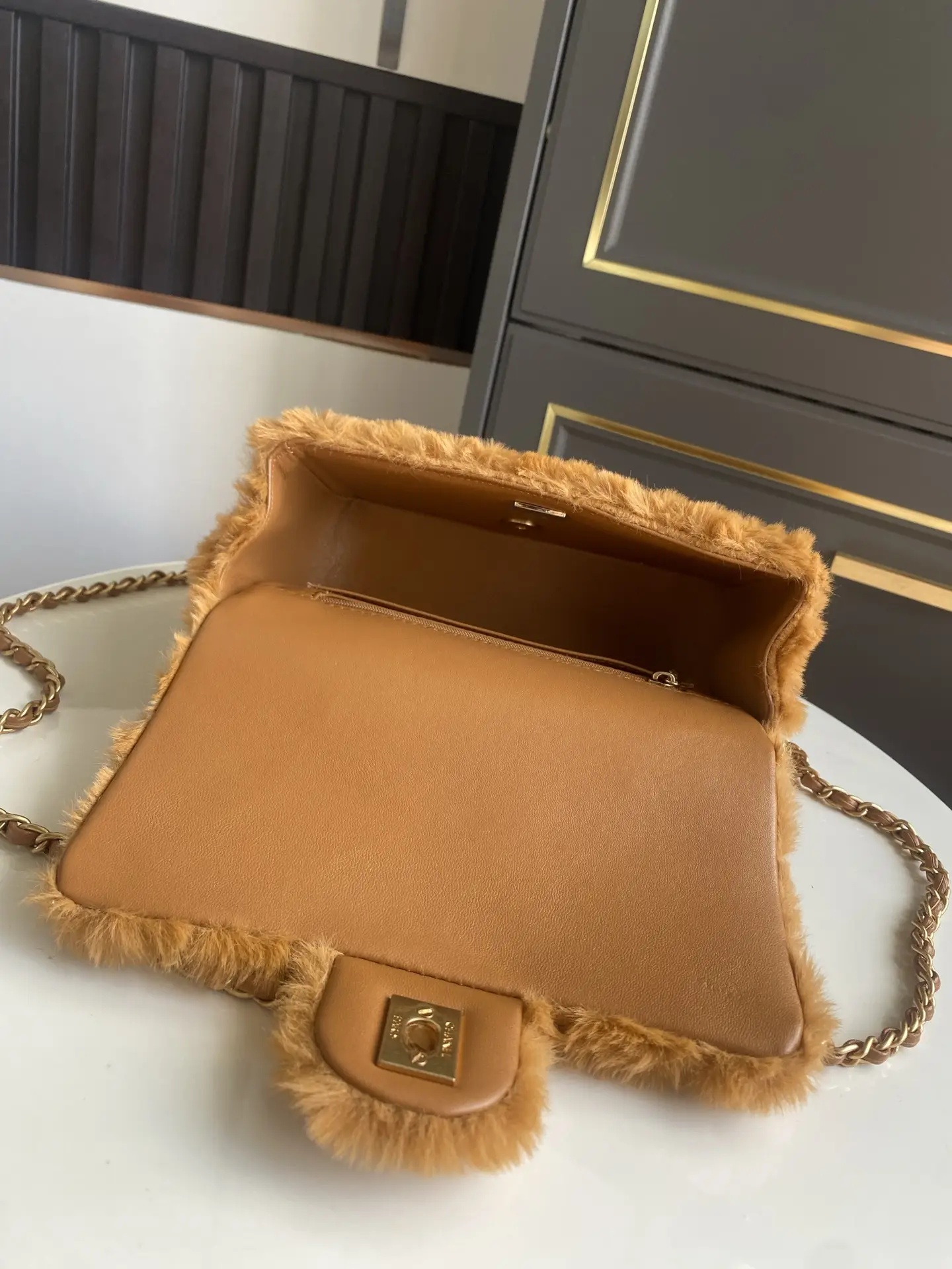 Chanel Mini CF Handle Bag AS2431 Caramel