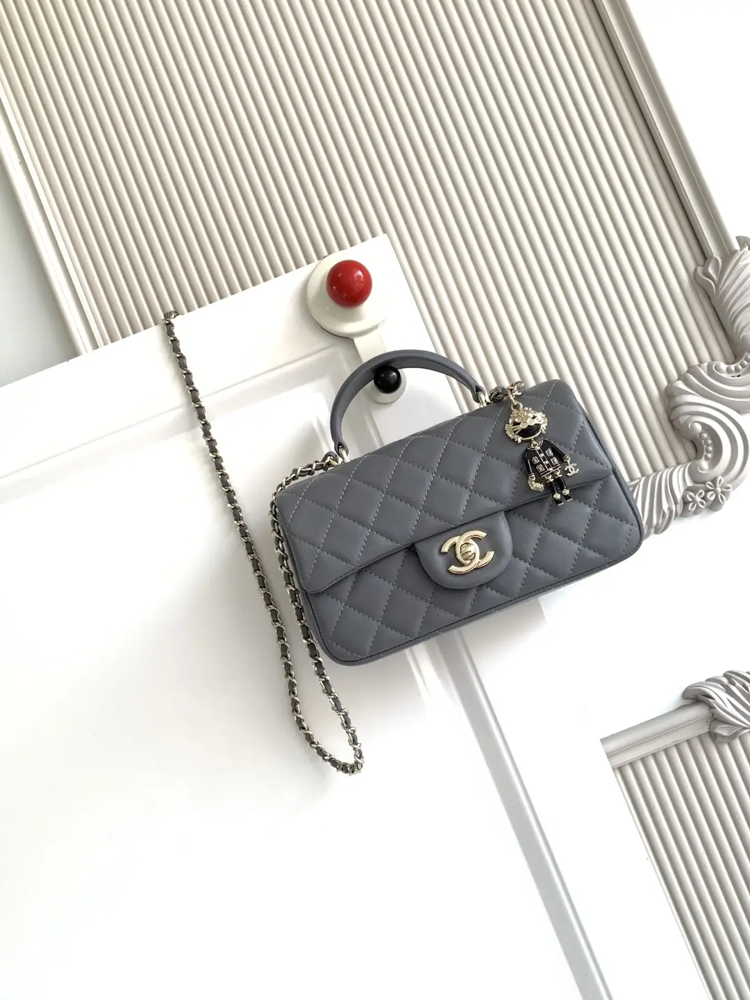 Chanel Mini CF Handle Bag AS2431 Gray
