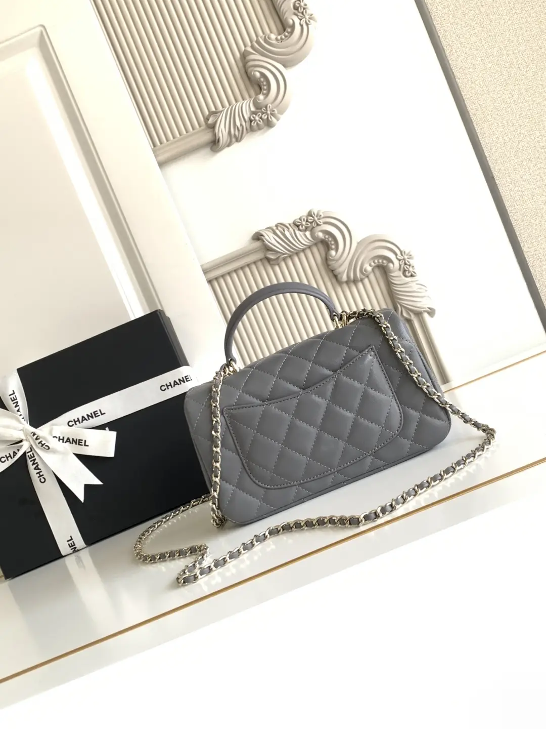 Chanel Mini CF Handle Bag AS2431 Gray