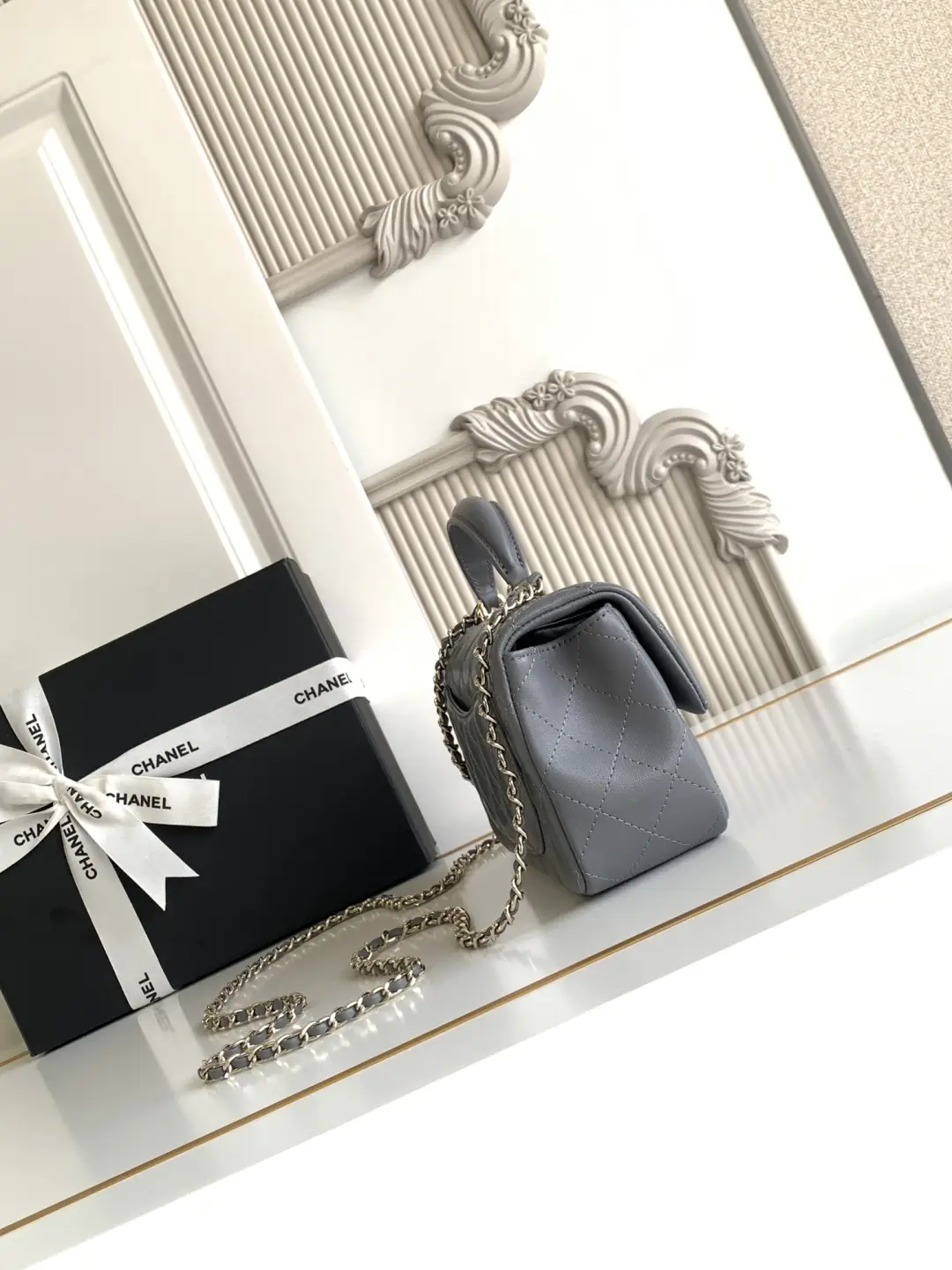 Chanel Mini CF Handle Bag AS2431 Gray