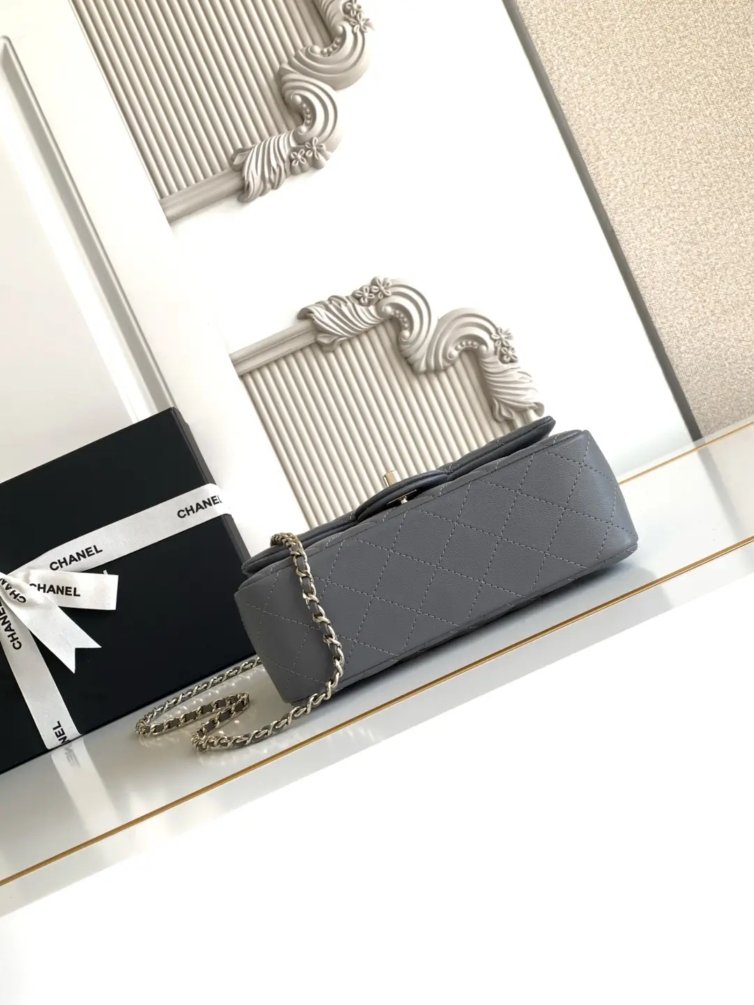 Chanel Mini CF Handle Bag AS2431 Gray