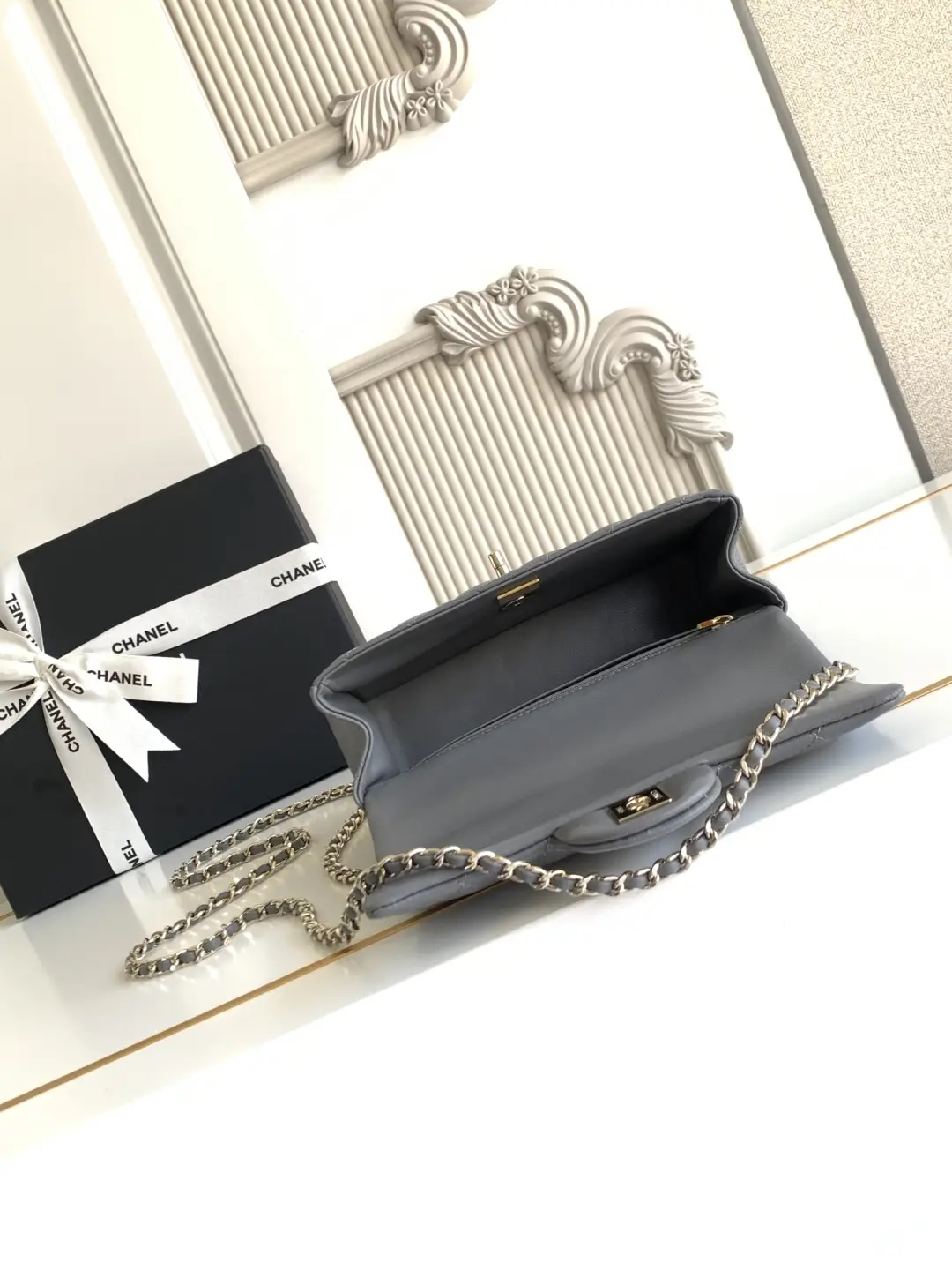 Chanel Mini CF Handle Bag AS2431 Gray