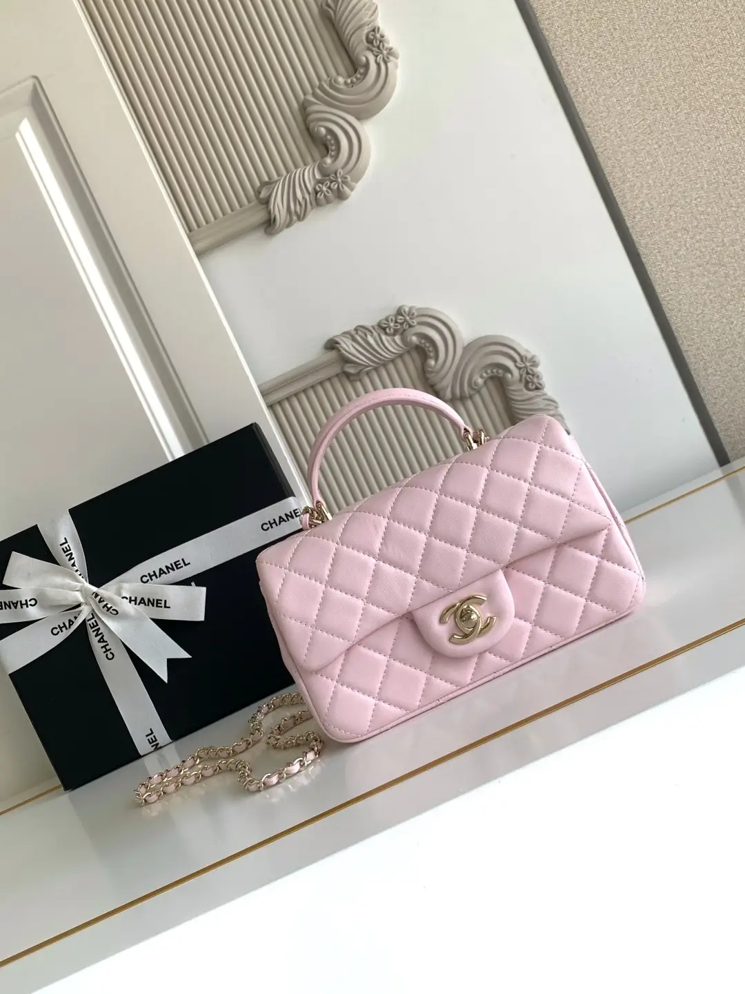 Chanel Mini CF Handle Bag AS2431 Pink