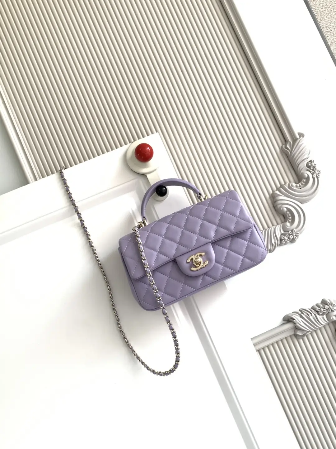 Chanel Mini CF Handle Bag AS2431 Purple