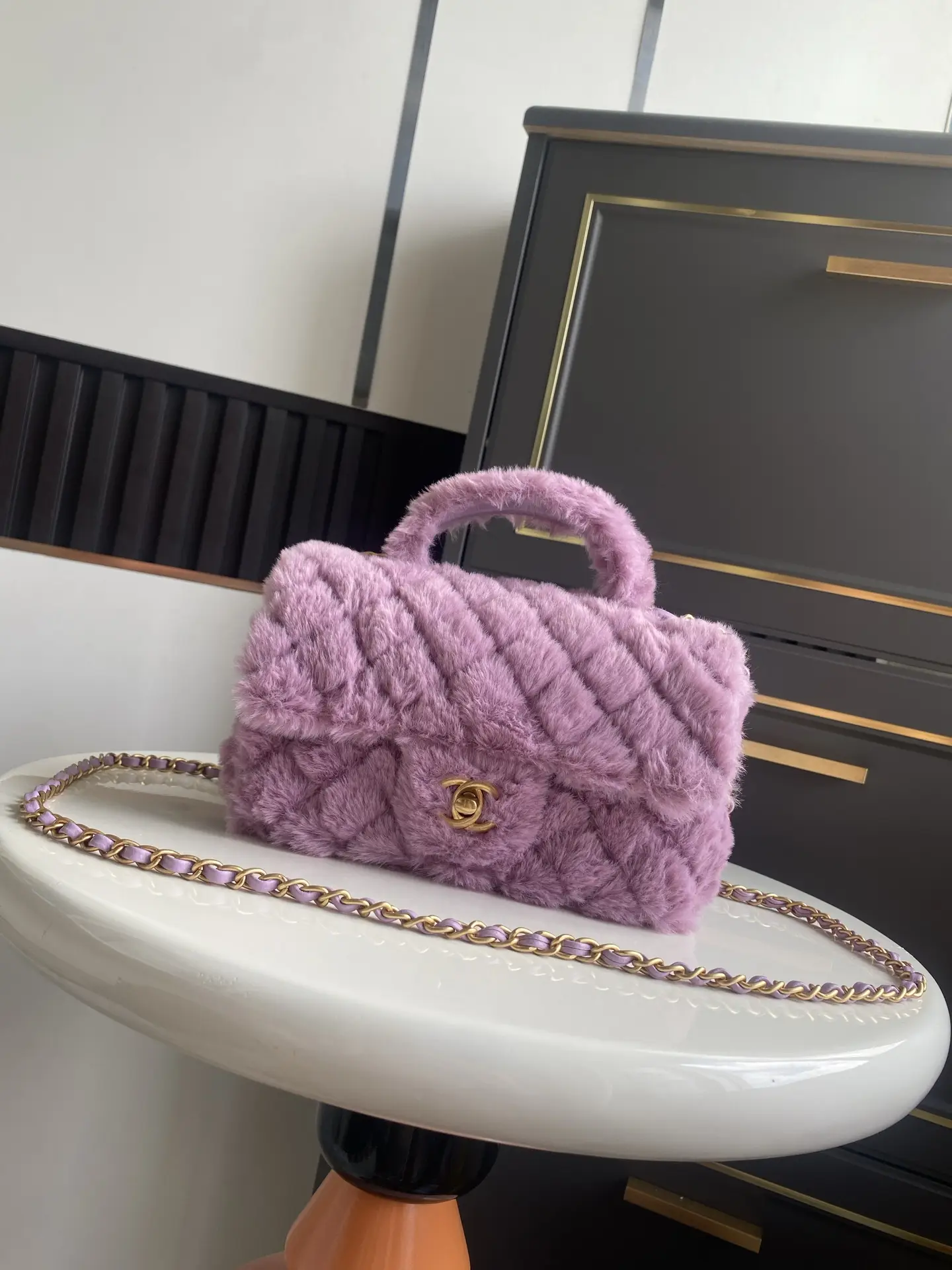 Chanel Mini CF Handle Bag AS2431 Purple