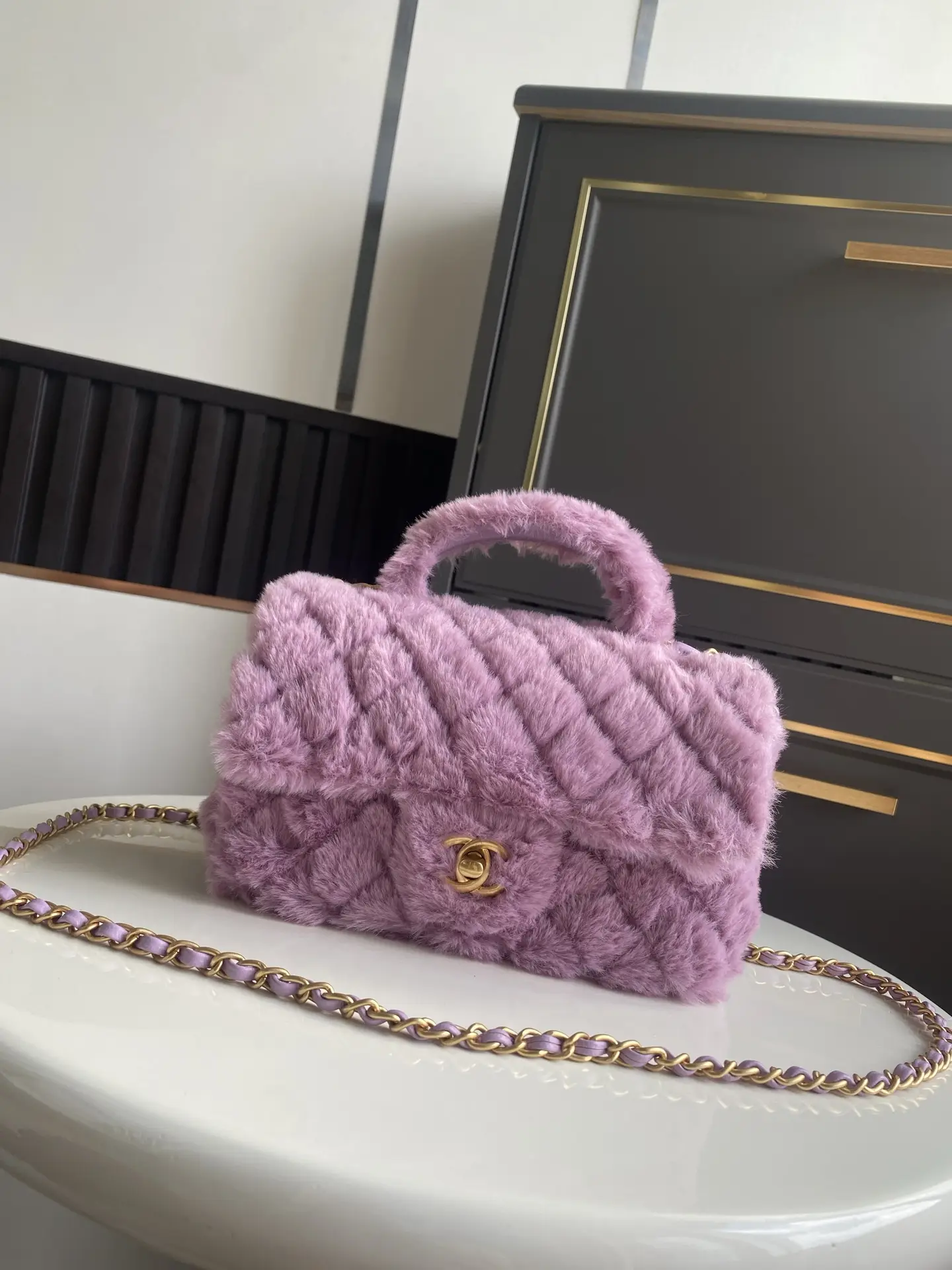Chanel Mini CF Handle Bag AS2431 Purple