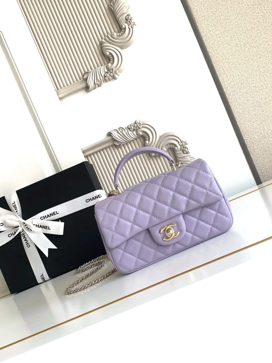 Chanel Mini CF Handle Bag AS2431 Purple