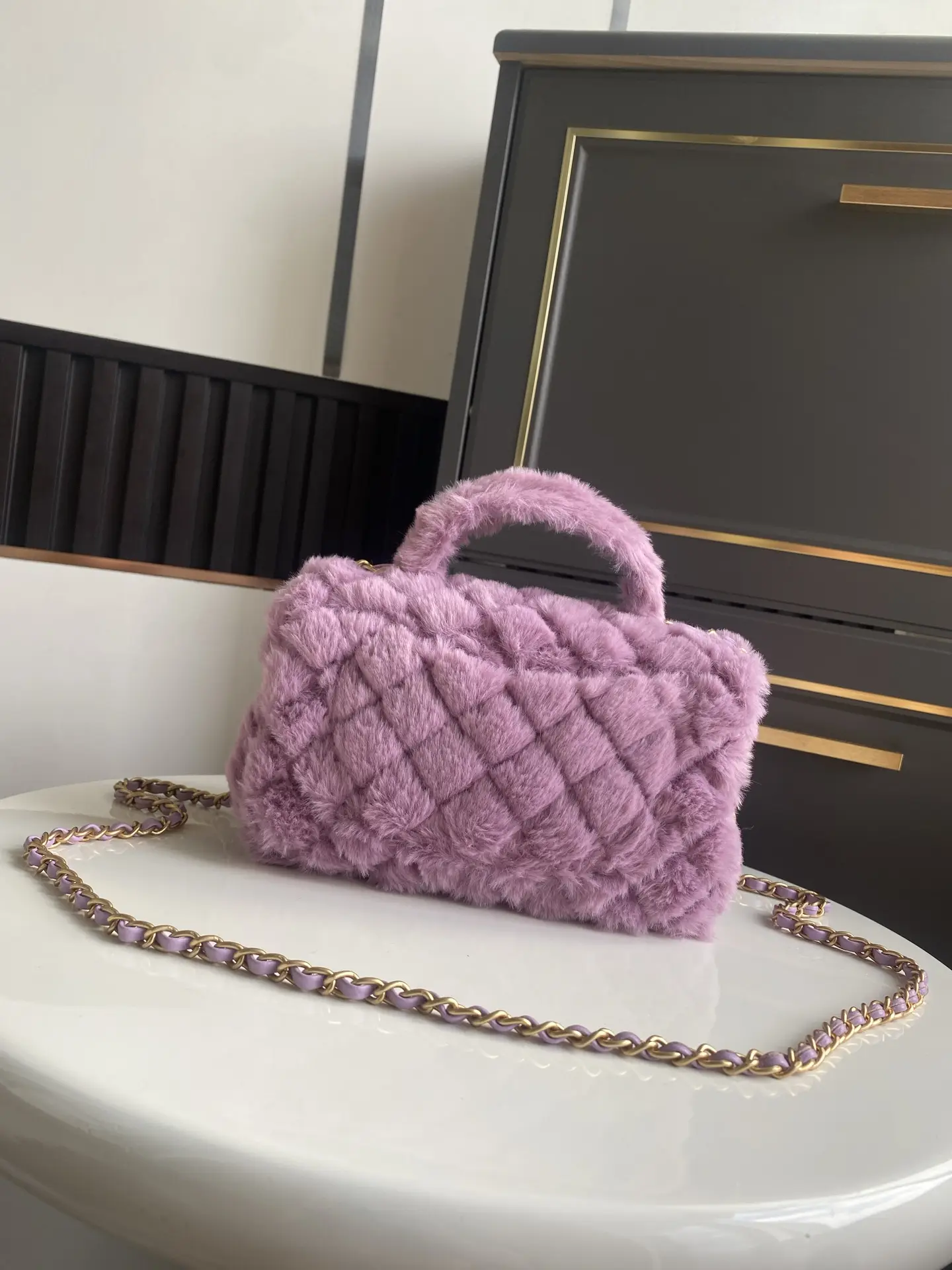 Chanel Mini CF Handle Bag AS2431 Purple