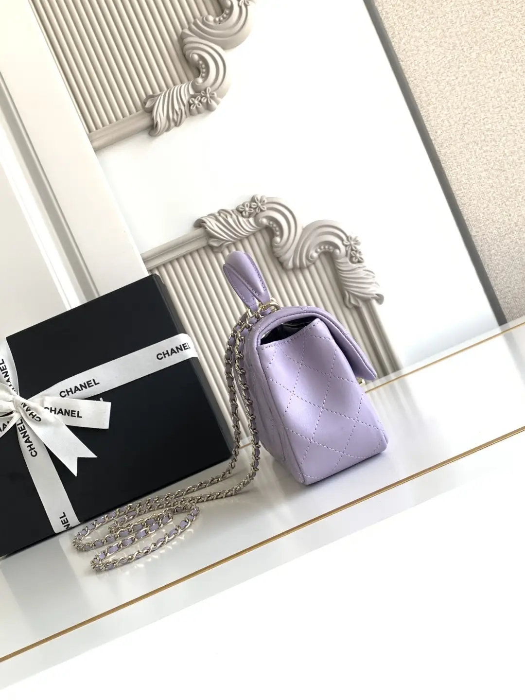 Chanel Mini CF Handle Bag AS2431 Purple