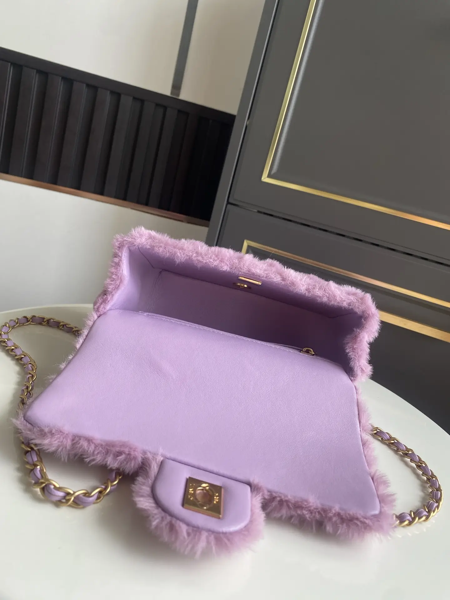 Chanel Mini CF Handle Bag AS2431 Purple