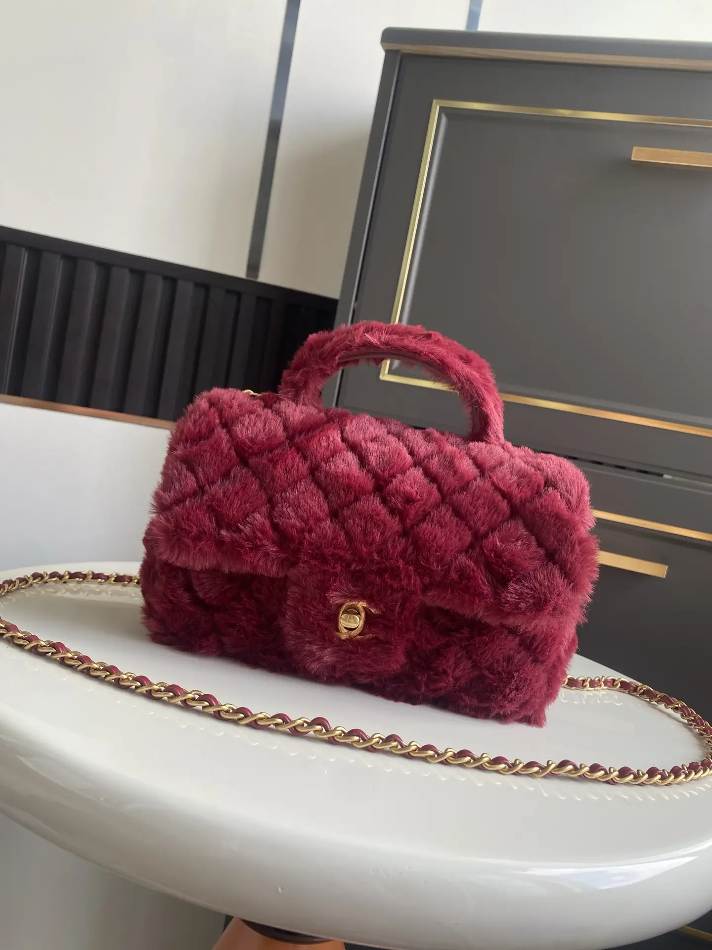 Chanel Mini CF Handle Bag AS2431 Red