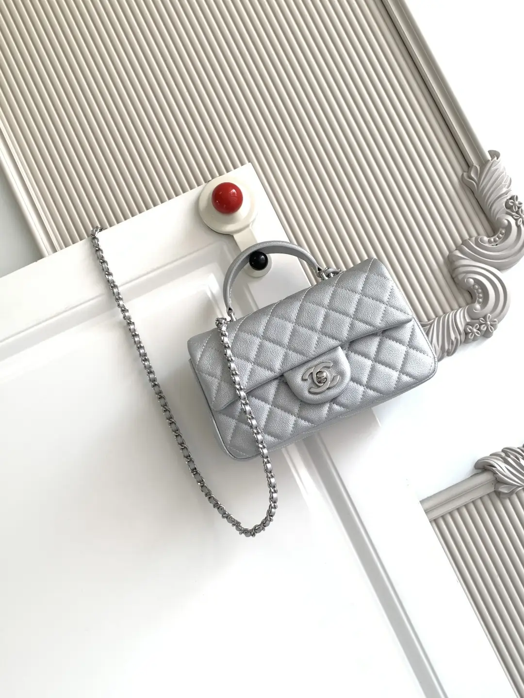 Chanel Mini CF Handle Bag AS2431 Silver