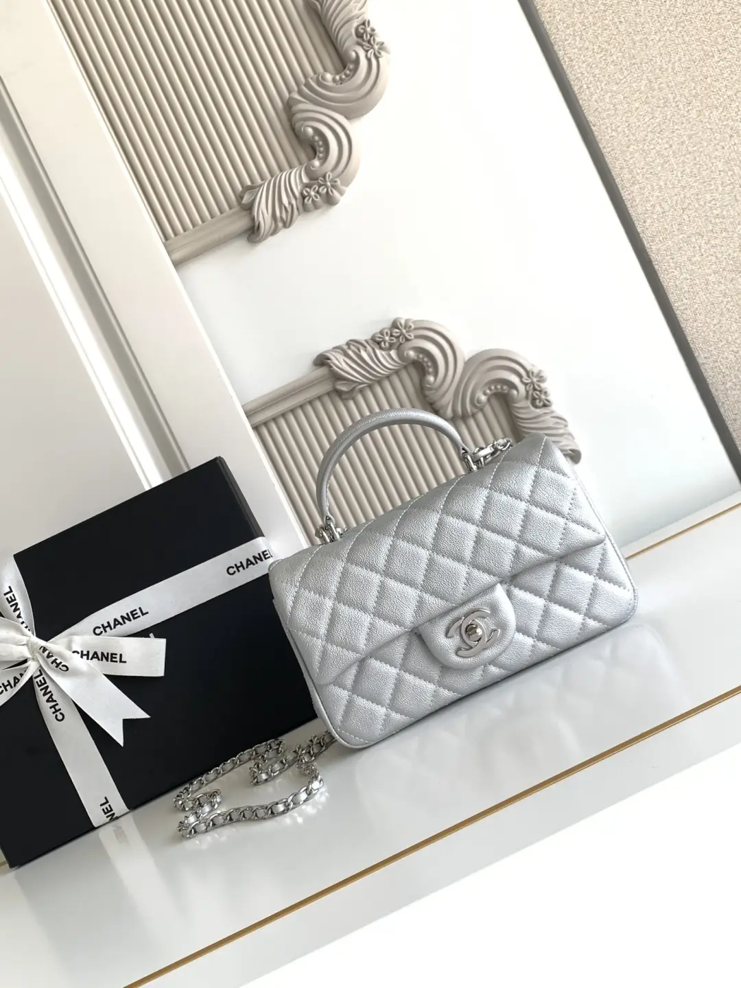 Chanel Mini CF Handle Bag AS2431 Silver