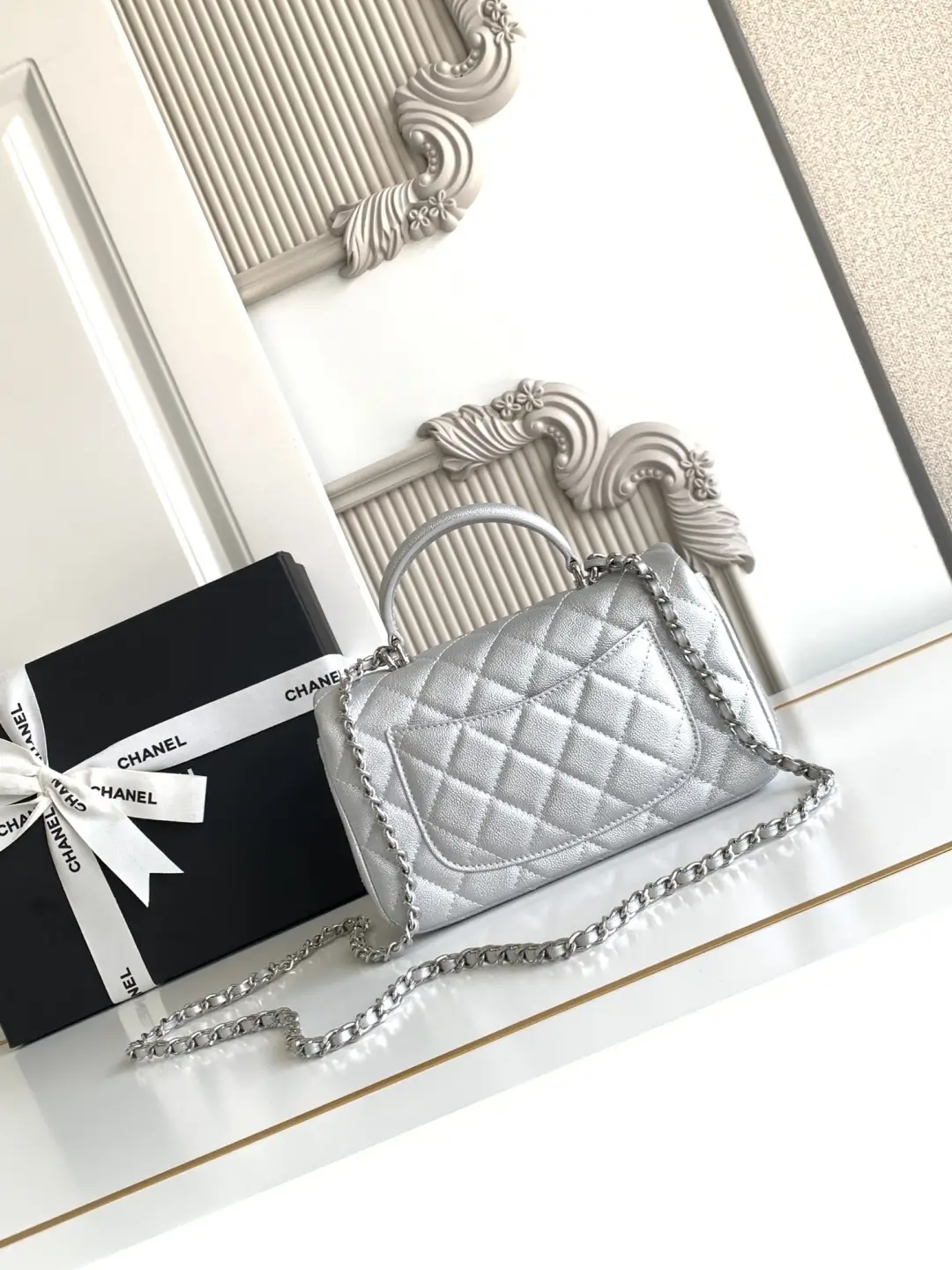 Chanel Mini CF Handle Bag AS2431 Silver