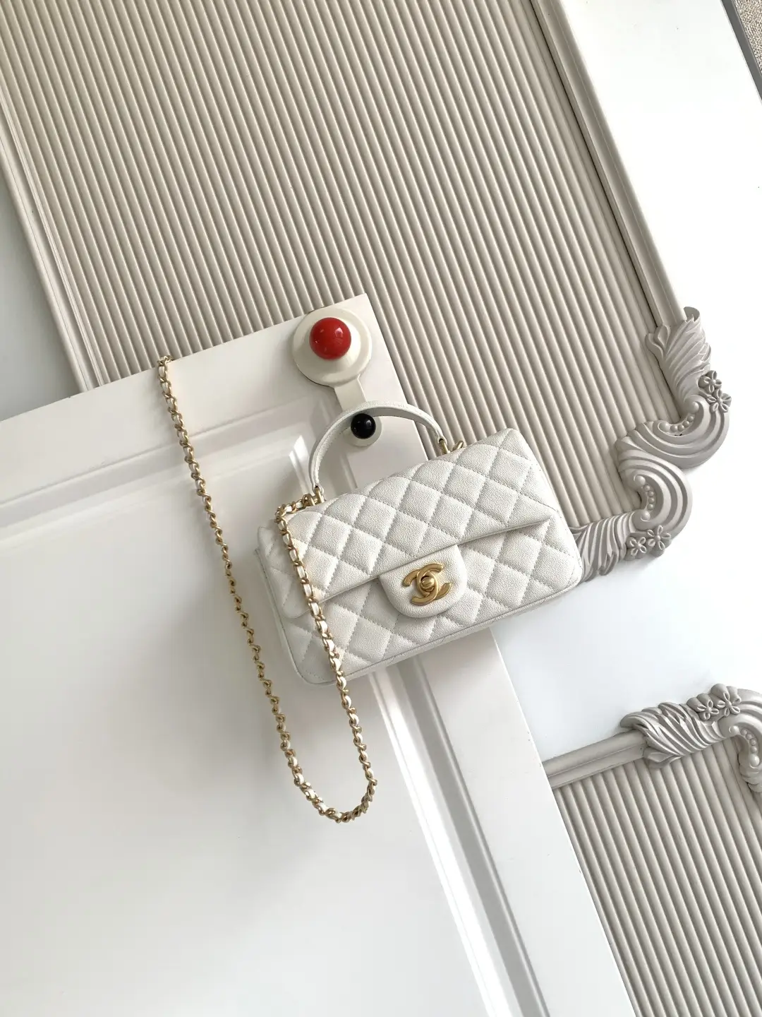 Chanel Mini CF Handle Bag AS2431 White
