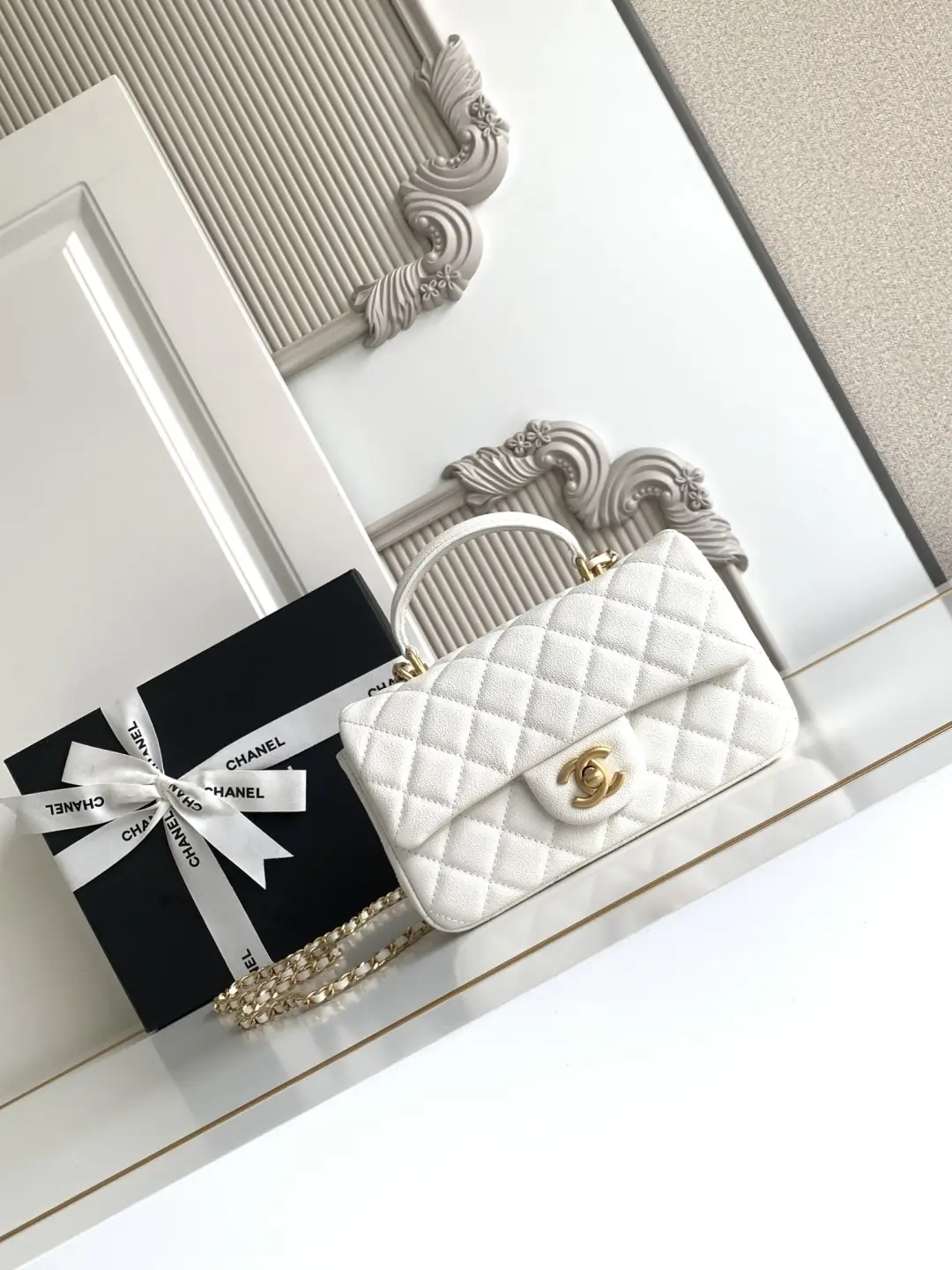 Chanel Mini CF Handle Bag AS2431 White