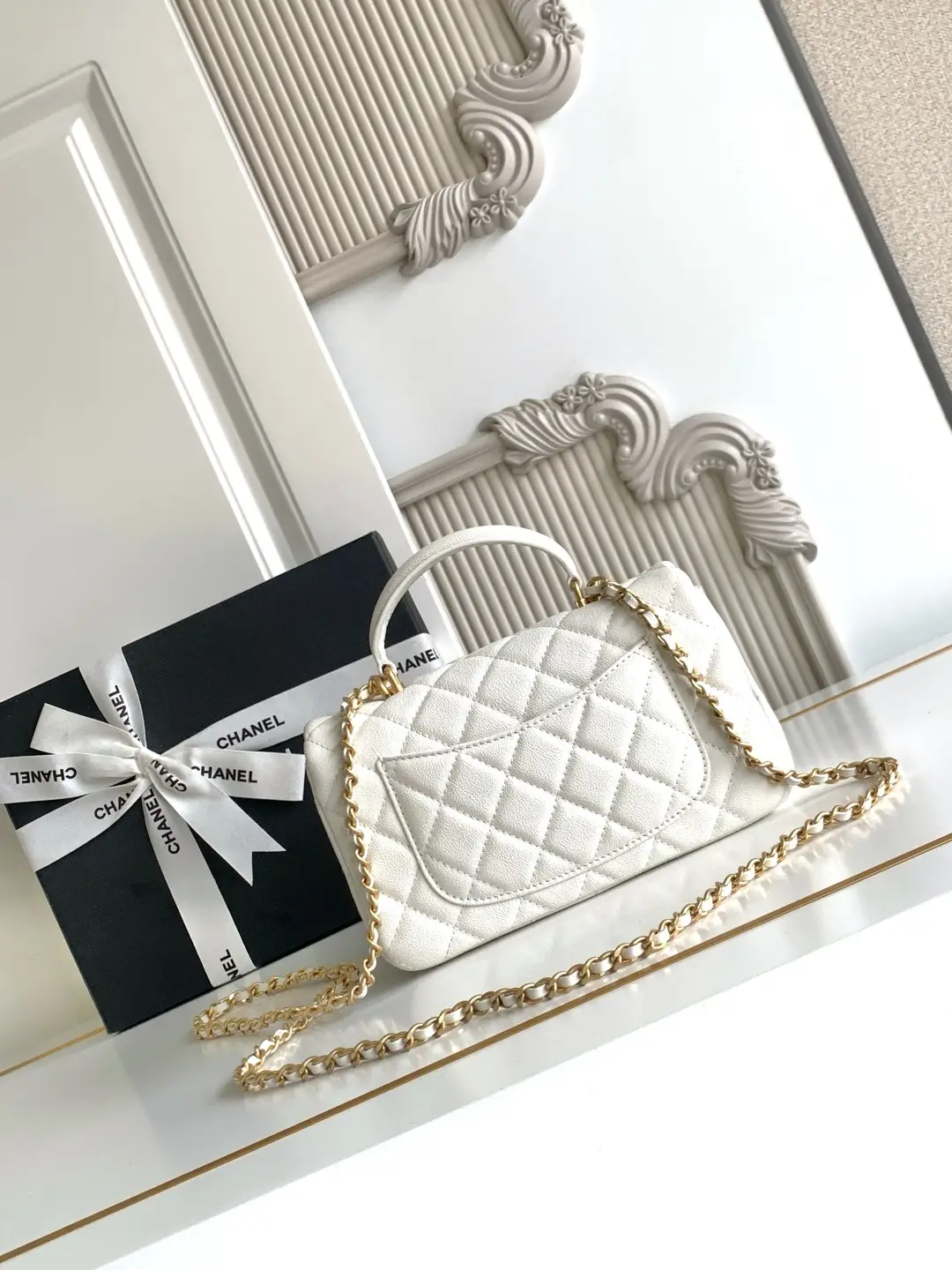 Chanel Mini CF Handle Bag AS2431 White