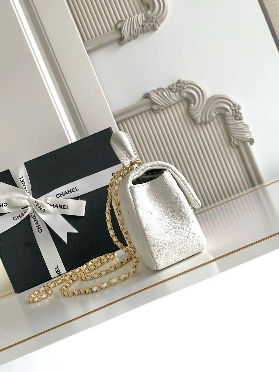 Chanel Mini CF Handle Bag AS2431 White