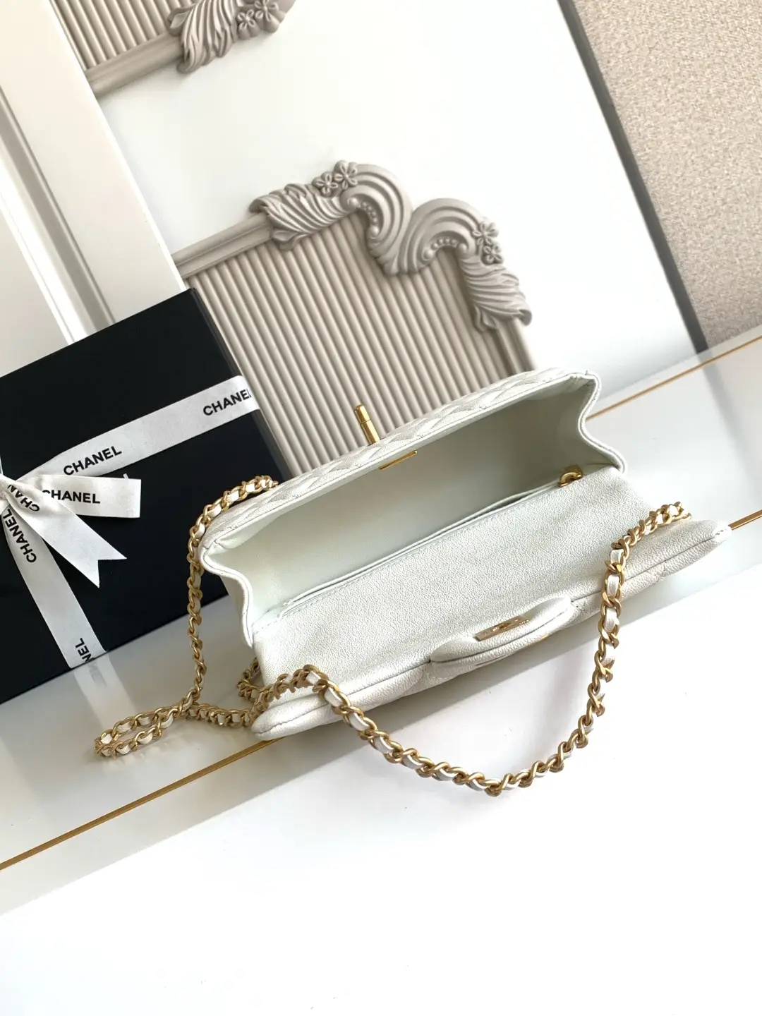 Chanel Mini CF Handle Bag AS2431 White