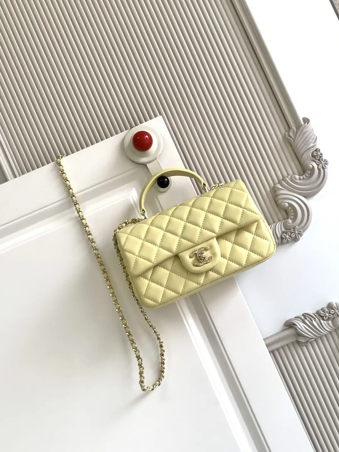 Chanel Mini CF Handle Bag AS2431 Yellow