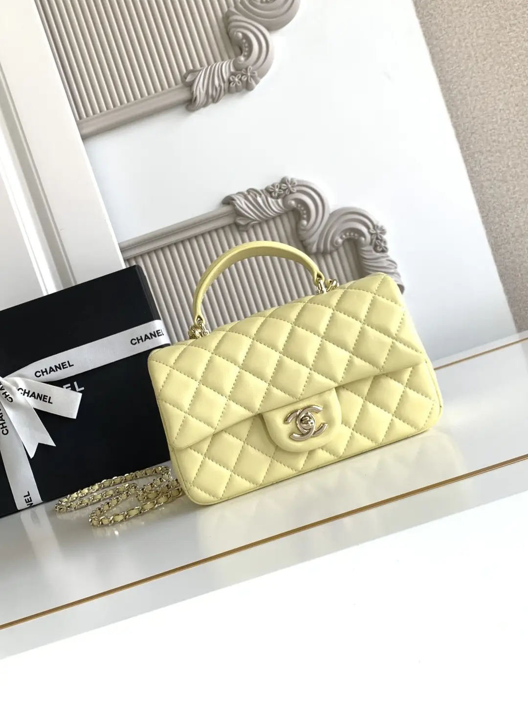 Chanel Mini CF Handle Bag AS2431 Yellow