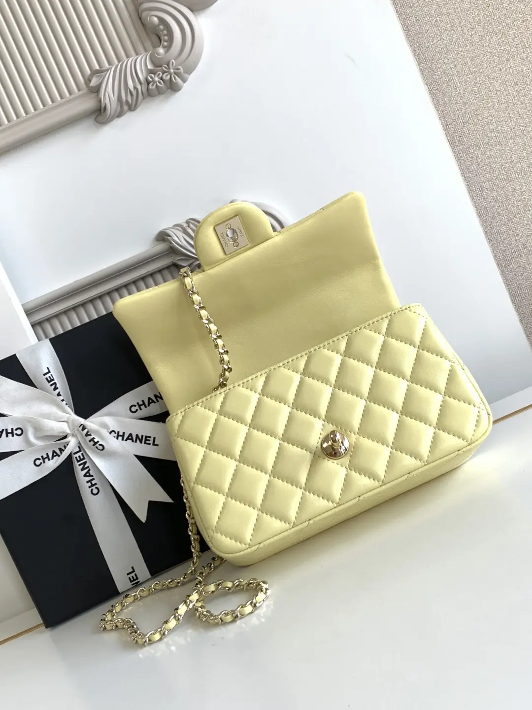 Chanel Mini CF Handle Bag AS2431 Yellow