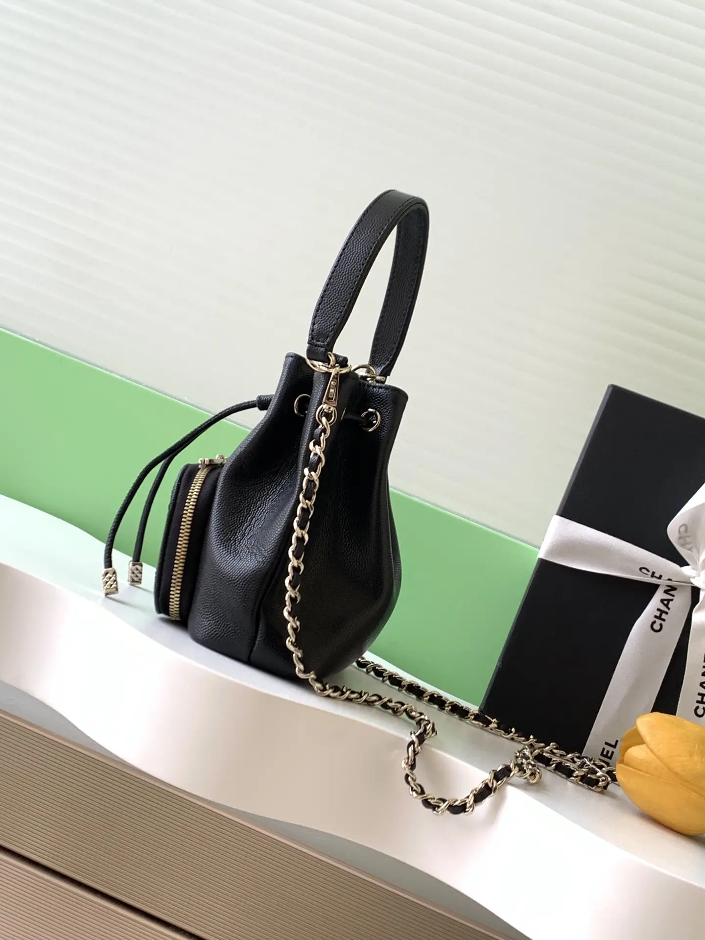 Chanel Mini Drawstring Bucket Bag SP4775 Black