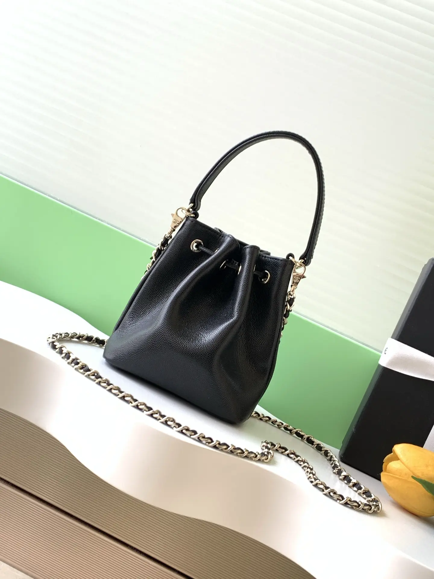 Chanel Mini Drawstring Bucket Bag SP4775 Black