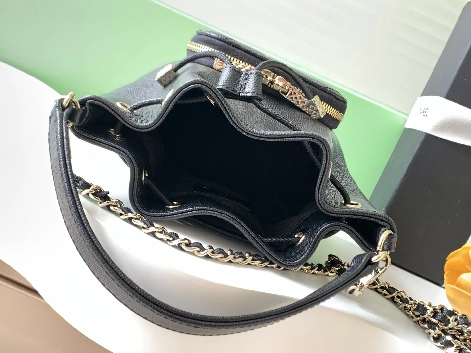 Chanel Mini Drawstring Bucket Bag SP4775 Black