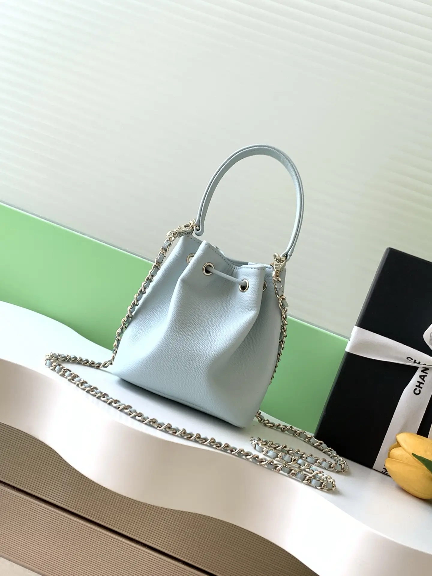 Chanel Mini Drawstring Bucket Bag SP4775 Blue