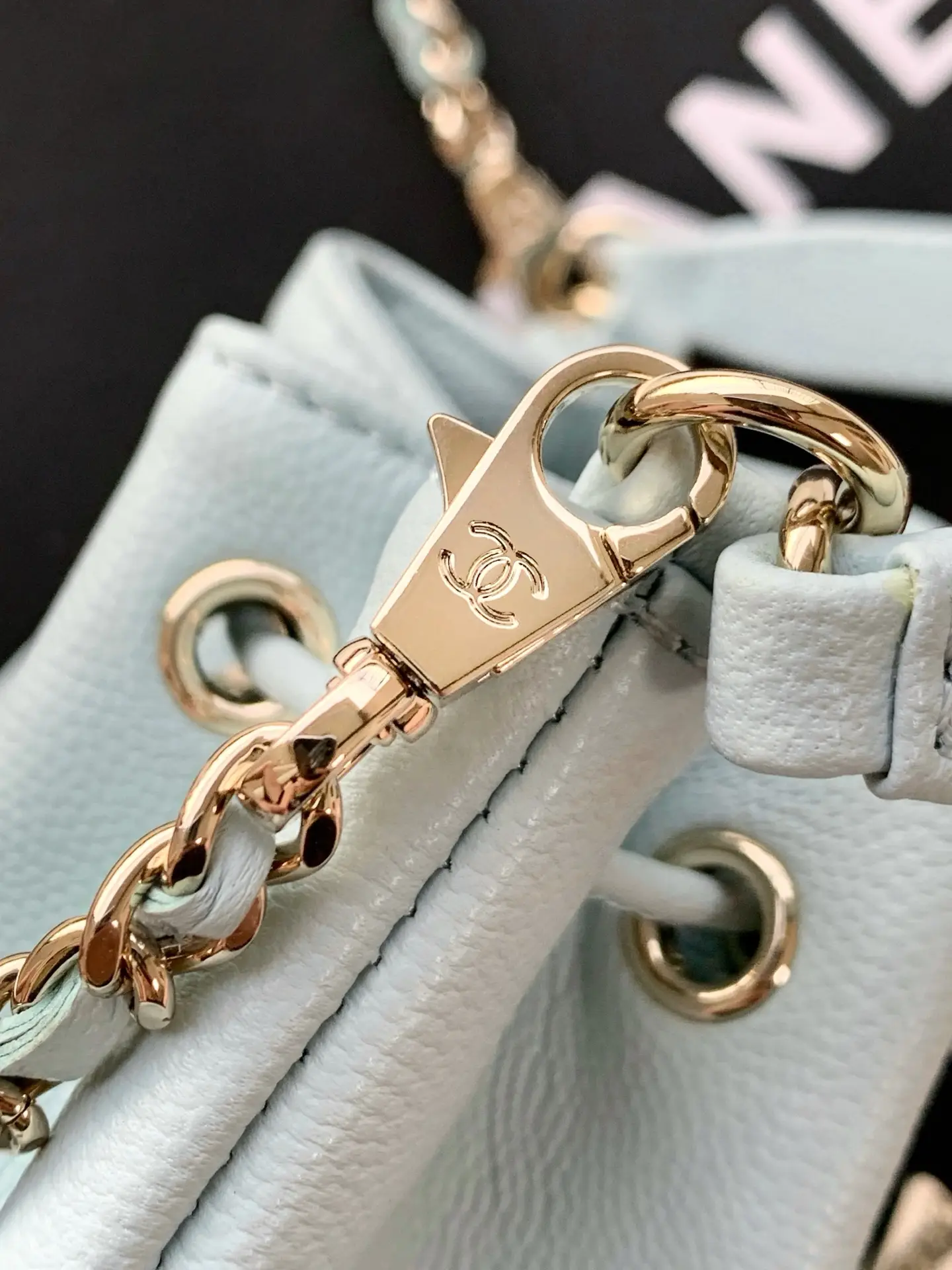 Chanel Mini Drawstring Bucket Bag SP4775 Blue