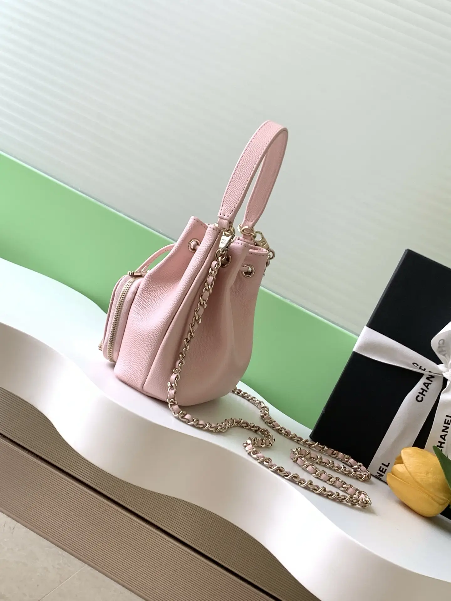 Chanel Mini Drawstring Bucket Bag SP4775 Pink