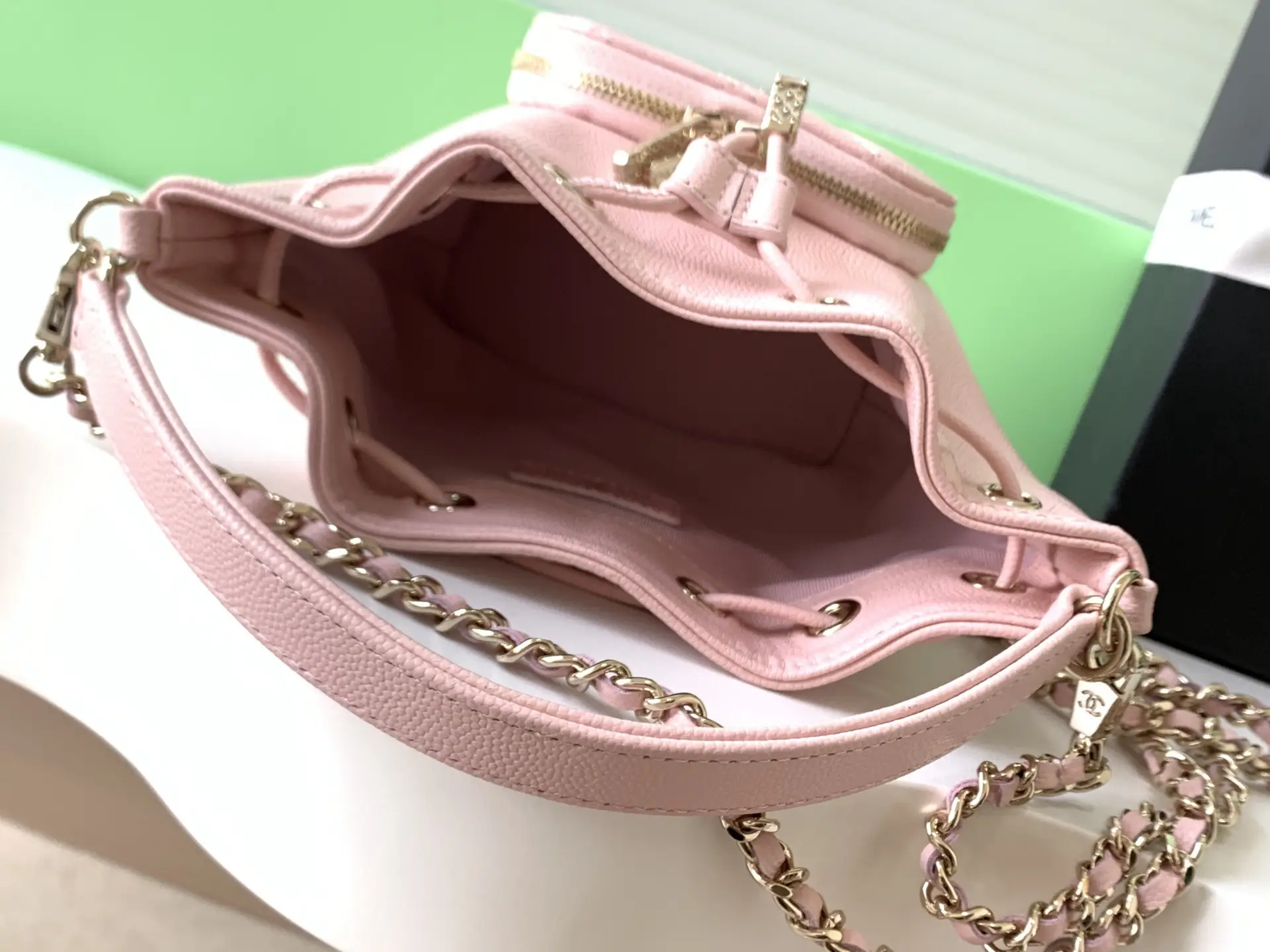 Chanel Mini Drawstring Bucket Bag SP4775 Pink