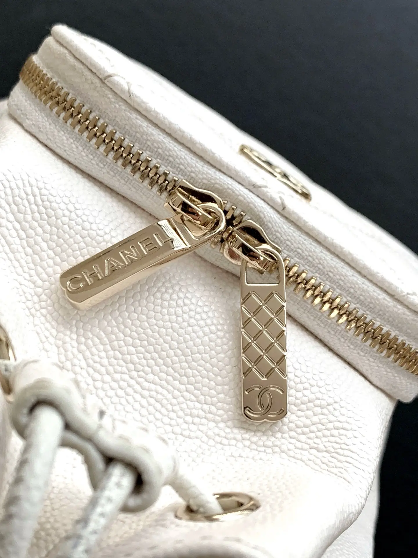 Chanel Mini Drawstring Bucket Bag SP4775 White