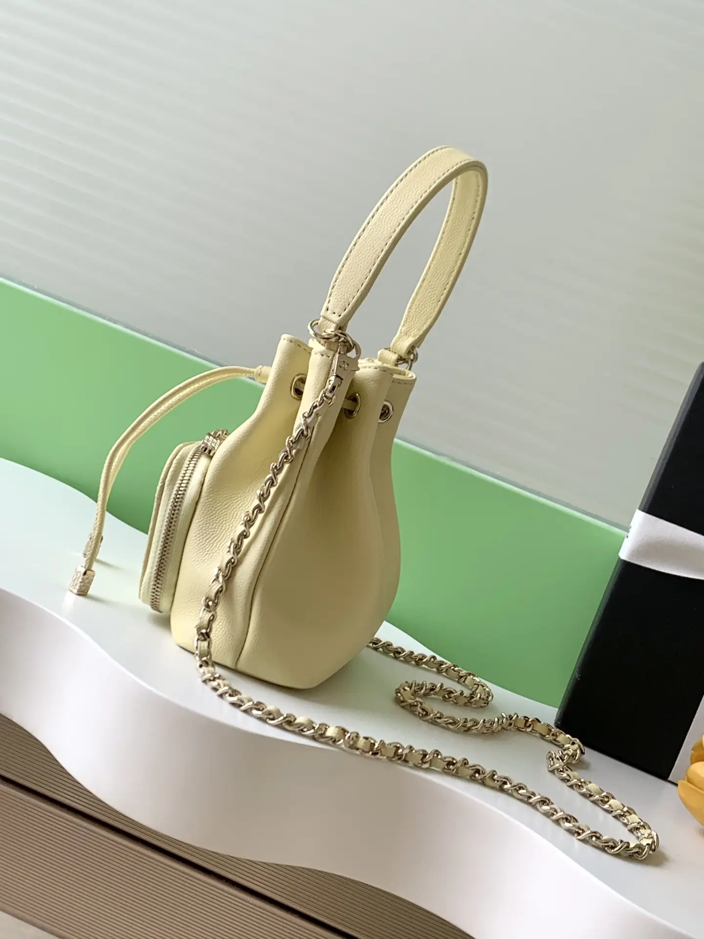 Chanel Mini Drawstring Bucket Bag SP4775 Yellow