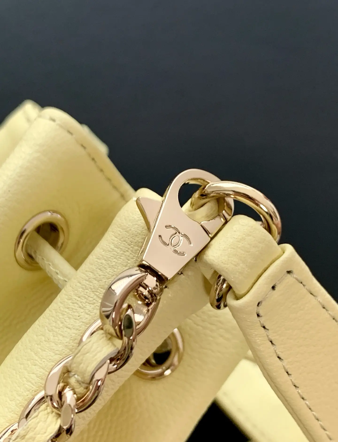 Chanel Mini Drawstring Bucket Bag SP4775 Yellow