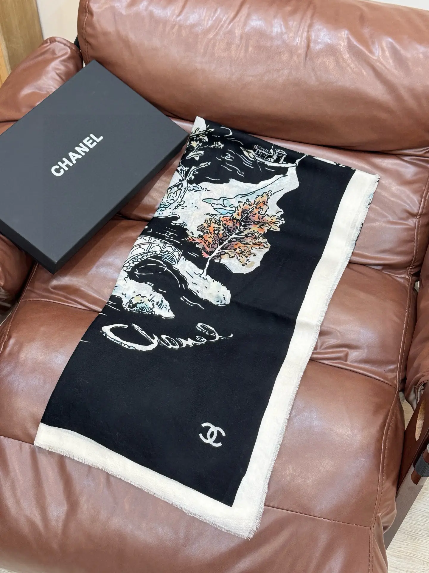Chanel Scarf Black