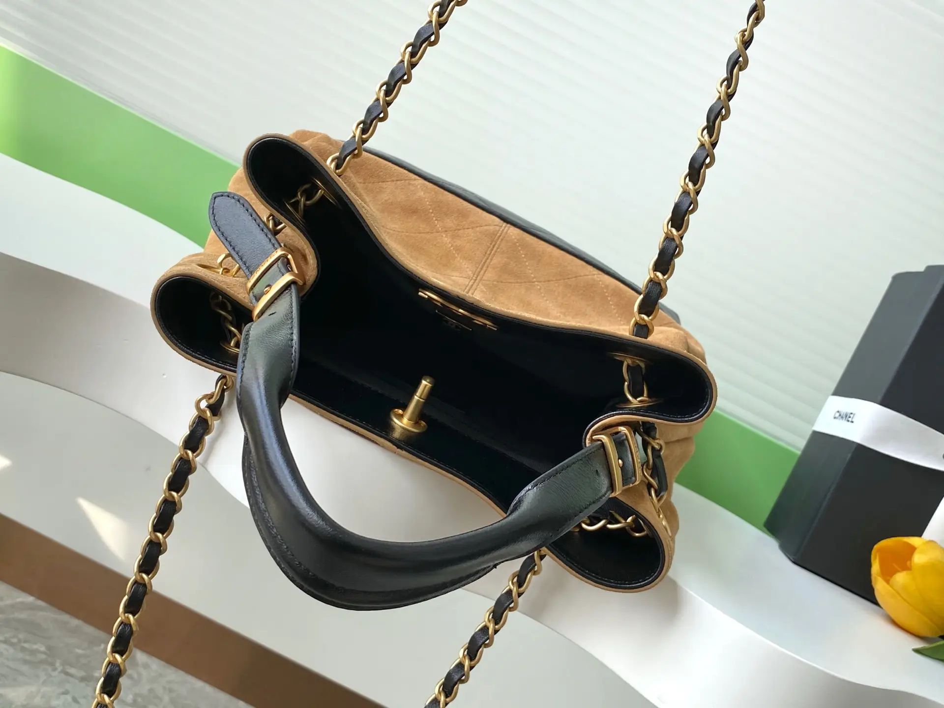 Chanel Shopping Bag Beige & Black